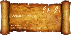 Csanki Jella névjegykártya